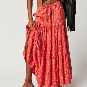 Free People Nova Tiered Floral Maxi Skirt